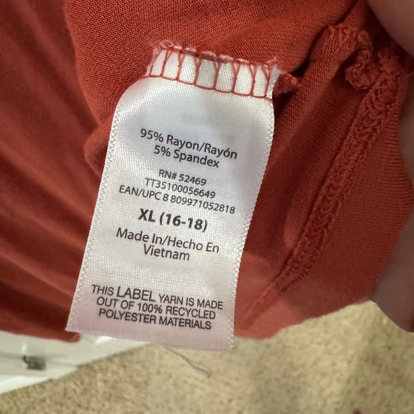 Time and Tru Rust Sleeveless Swing Dress‎ with Pockets - Size XL (16-18) - Picture 5 of 6